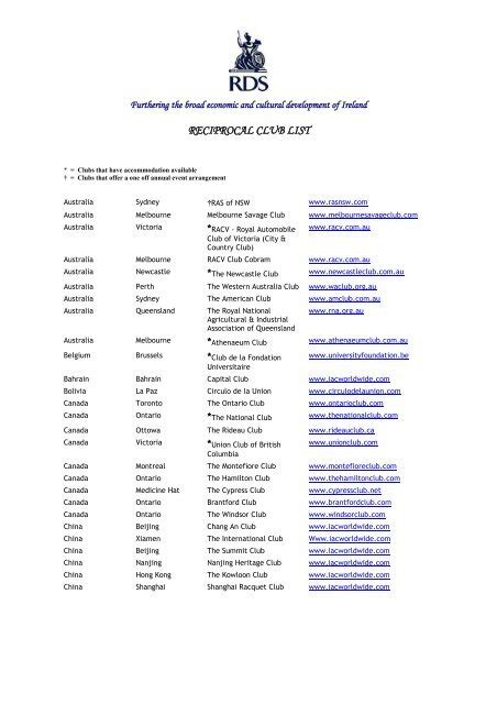 rctc reciprocal clubs|Membership Guidelines .